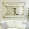 imageDeco 79 Rustic Wood Wall Mirror 43quotx33quot Brown WhiteWhite