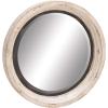imageDeco 79 Rustic Wood Wall Mirror 43quotx33quot Brown WhiteWhite