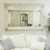imageDeco 79 Rustic Wood Wall Mirror 43quotx33quot Brown WhiteWhite