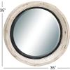imageDeco 79 Rustic Wood Wall Mirror 43quotx33quot Brown WhiteWhite