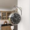 imageDeco 79 Stainless Steel Metal Decorative Wall Clock  Pocket Watch Style for Home and Room 16quot x 6quot x 22quot Silver