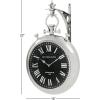 imageDeco 79 Stainless Steel Metal Decorative Wall Clock  Pocket Watch Style for Home and Room 16quot x 6quot x 22quot Silver