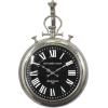 imageDeco 79 Stainless Steel Metal Decorative Wall Clock  Pocket Watch Style for Home and Room 16quot x 6quot x 22quot Silver
