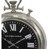 imageDeco 79 Stainless Steel Metal Decorative Wall Clock  Pocket Watch Style for Home and Room 16quot x 6quot x 22quot Silver