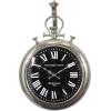 imageDeco 79 Stainless Steel Metal Decorative Wall Clock  Pocket Watch Style for Home and Room 16quot x 6quot x 22quot Silver