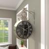 imageDeco 79 Stainless Steel Metal Decorative Wall Clock  Pocket Watch Style for Home and Room 16quot x 6quot x 22quot Silver