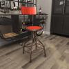 imageDeco 79 Vintage Metal Bar Stool LARGE SIZE Red