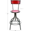 imageDeco 79 Vintage Metal Bar Stool LARGE SIZE Red