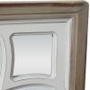 imageDeco 79 Wood Floral Room Wall Mirror Entryway Mirror with Carved Overlay and Brown Frame Wall Mounted Mirror 30quot x 1quot x 30quot White