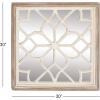 imageDeco 79 Wood Floral Room Wall Mirror Entryway Mirror with Carved Overlay and Brown Frame Wall Mounted Mirror 30quot x 1quot x 30quot White