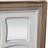 imageDeco 79 Wood Floral Room Wall Mirror Entryway Mirror with Carved Overlay and Brown Frame Wall Mounted Mirror 30quot x 1quot x 30quot White