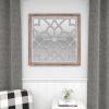 imageDeco 79 Wood Floral Room Wall Mirror Entryway Mirror with Carved Overlay and Brown Frame Wall Mounted Mirror 30quot x 1quot x 30quot White