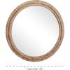 imageDeco 79 Wood Room Wall Mirror Distressed Entryway Mirror with Beaded Detailing Wall Mounted Mirror 28quot x 2quot x 48quot Light BrownLight Brown