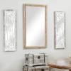 imageDeco 79 Wood Room Wall Mirror Distressed Entryway Mirror with Beaded Detailing Wall Mounted Mirror 28quot x 2quot x 48quot Light BrownMedium Brown