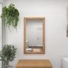 imageDeco 79 Wood Room Wall Mirror Distressed Entryway Mirror with Beaded Detailing Wall Mounted Mirror 28quot x 2quot x 48quot Light BrownMedium Brown