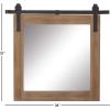 imageDeco 79 Wood Room Wall Mirror Entryway Mirror with Black Metal Hanging Rod Wall Mounted Mirror 34quot x 2quot x 71quot Brown31L x 31W