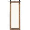 imageDeco 79 Wood Room Wall Mirror Entryway Mirror with Black Metal Hanging Rod Wall Mounted Mirror 34quot x 2quot x 71quot Brown335L x 2W