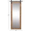 imageDeco 79 Wood Room Wall Mirror Entryway Mirror with Black Metal Hanging Rod Wall Mounted Mirror 34quot x 2quot x 71quot Brown335L x 2W