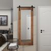 imageDeco 79 Wood Room Wall Mirror Entryway Mirror with Black Metal Hanging Rod Wall Mounted Mirror 34quot x 2quot x 71quot Brown335L x 2W