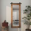 imageDeco 79 Wood Room Wall Mirror Entryway Mirror with Black Metal Hanging Rod Wall Mounted Mirror 34quot x 2quot x 71quot Brown335L x 2W