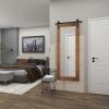 imageDeco 79 Wood Room Wall Mirror Entryway Mirror with Black Metal Hanging Rod Wall Mounted Mirror 34quot x 2quot x 71quot Brown335L x 2W