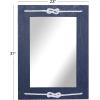 imageDeco 79 Wood Room Wall Mirror Entryway Mirror with Knotted Rope Wall Mounted Mirror 23quot x 2quot x 31quot BlueContemporary
