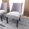 imageDeco 79 Wood Solid Dining Chair Set of 2 23quotW 37quotH Gray