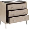 imageDeco 79 Wooden Room Cabinet with Upholstered Front Panel Mirrored Top Ring Handles  Accent Cabinet 47quot x 15quot x 32quot GrayBeige