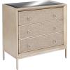 imageDeco 79 Wooden Room Cabinet with Upholstered Front Panel Mirrored Top Ring Handles  Accent Cabinet 47quot x 15quot x 32quot GrayBeige