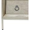 imageDeco 79 Wooden Room Cabinet with Upholstered Front Panel Mirrored Top Ring Handles  Accent Cabinet 47quot x 15quot x 32quot GrayBeige