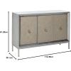 imageDeco 79 Wooden Room Cabinet with Upholstered Front Panel Mirrored Top Ring Handles  Accent Cabinet 47quot x 15quot x 32quot GrayGrey