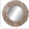 imageDeco 79 Wooden Room Wall Mirror Layered Ripple Entryway Mirror Wall Mounted Mirror 42quot x 2quot x 42quot GoldSilver