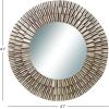 imageDeco 79 Wooden Room Wall Mirror Layered Ripple Entryway Mirror Wall Mounted Mirror 42quot x 2quot x 42quot GoldSilver