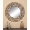 imageDeco 79 Wooden Room Wall Mirror Layered Ripple Entryway Mirror Wall Mounted Mirror 42quot x 2quot x 42quot GoldSilver