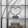 imageThe Novogratz Ceramic Heart Decorative Sculpture Home Decor Statue with Black Base Accent Figurine 13quot x 3quot x 12quot Silver
