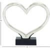 imageThe Novogratz Ceramic Heart Decorative Sculpture Home Decor Statue with Black Base Accent Figurine 13quot x 3quot x 12quot Silver