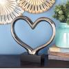 imageThe Novogratz Ceramic Heart Decorative Sculpture Home Decor Statue with Black Base Accent Figurine 13quot x 3quot x 12quot Silver