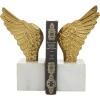 imageDeco 79 Aluminum Metal Bird Decorative Bookends Wings Non Skid Bookends with Marble Base Set of 2 Office Bookends5W 10H SilverGold