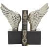 imageDeco 79 Aluminum Metal Bird Decorative Bookends Wings Non Skid Bookends with Marble Base Set of 2 Office Bookends5W 10H SilverSilver