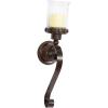 imageDeco 79 Aluminum Metal Textured Wall Sconce with Curved Shape 7quot x 7quot x 31quot GoldBrown