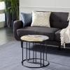 imageDeco 79 Metal Leaf Accent Table Set of 2 20quot 20quotH Black