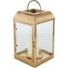 imageDeco 79 Metal Scroll Indoor Outdoor Candle Lantern Decorative Lantern Candle Holder with Arched Handle Lantern 9quot x 8quot x 12quot BronzeGold