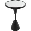 imageDeco 79 Metal Side End Accent Table Pedestal Base End Table with Mirrored Glass Top Side Table 16quot x 16quot x 24quot BlackBlack