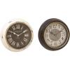 imageDeco 79 Metal Wall Clock with Fluted Frame Set of 2 10quotW 10quotH WhiteWhite