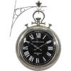 imageDeco 79 Stainless Steel Metal Decorative Wall Clock  Pocket Watch Style for Home and Room 16quot x 6quot x 22quot Silver