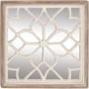 imageDeco 79 Wood Floral Room Wall Mirror Entryway Mirror with Carved Overlay and Brown Frame Wall Mounted Mirror 30quot x 1quot x 30quot White