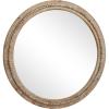 imageDeco 79 Wood Room Wall Mirror Distressed Entryway Mirror with Beaded Detailing Wall Mounted Mirror 28quot x 2quot x 48quot Light BrownLight Brown