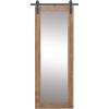 imageDeco 79 Wood Room Wall Mirror Entryway Mirror with Black Metal Hanging Rod Wall Mounted Mirror 34quot x 2quot x 71quot Brown335L x 2W