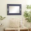 imageDeco 79 Wood Room Wall Mirror Entryway Mirror with Knotted Rope Wall Mounted Mirror 23quot x 2quot x 31quot BlueContemporary