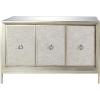imageDeco 79 Wooden Room Cabinet with Upholstered Front Panel Mirrored Top Ring Handles  Accent Cabinet 47quot x 15quot x 32quot GrayGrey